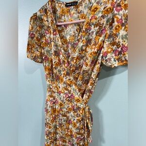 Floral Wrap Knot Dress